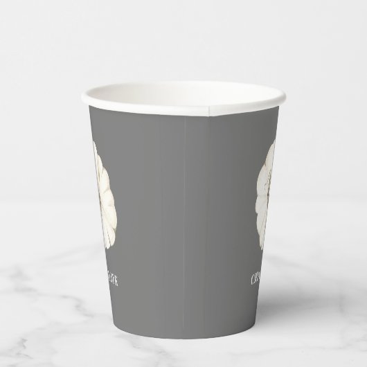 Pumpkin Gewürz Wasserfarbe Weiß & Grau Chia Latte Pappbecher (Rechts)