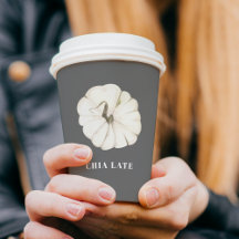 Pumpkin Gewürz Wasserfarbe Weiß & Grau Chia Latte