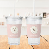 Pumpkin Gewürz Wasserfarbenkürbis | Weiß und Rosa Acryltrinkbecher