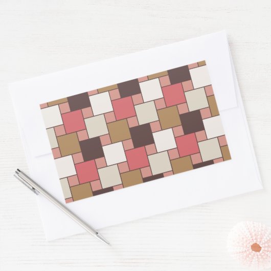 Pumpkin Gewürz Weave Muster Rechteckiger Aufkleber (Umschlag)