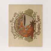 Pumpkin Gewürzcoffee Art Nouveau Inspiriertes Desi Puzzle (Vertikal)