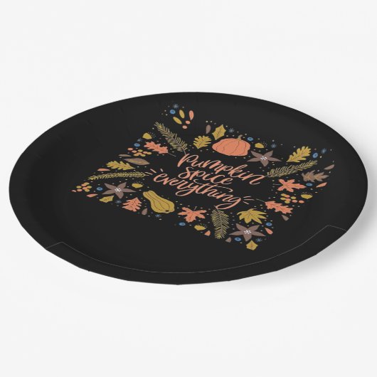 Pumpkin Gewürze alles Funny Design Pappteller (Schrägansicht)
