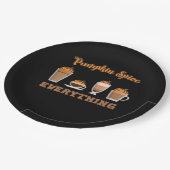 Pumpkin Gewürze alles Kaffee essenziell Pappteller (Schrägansicht)