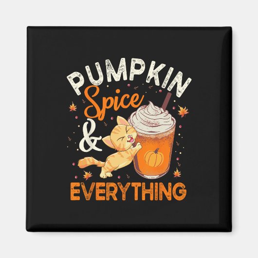 Pumpkin Gewürze alles Katze Lover Niedlich Herbst Magnet (Vorne)