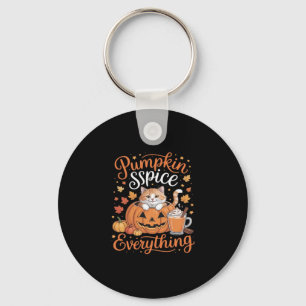 Pumpkin Gewürze alles Katze Lover Niedlich Herbst Schlüsselanhänger