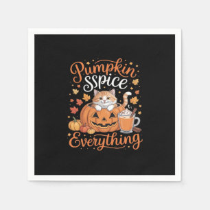 Pumpkin Gewürze alles Katze Lover Niedlich Herbst  Serviette