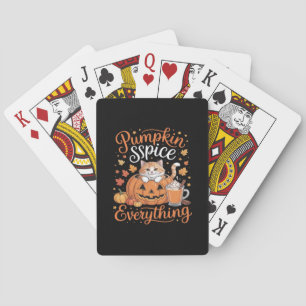 Pumpkin Gewürze alles Katze Lover Niedlich Herbst Spielkarten