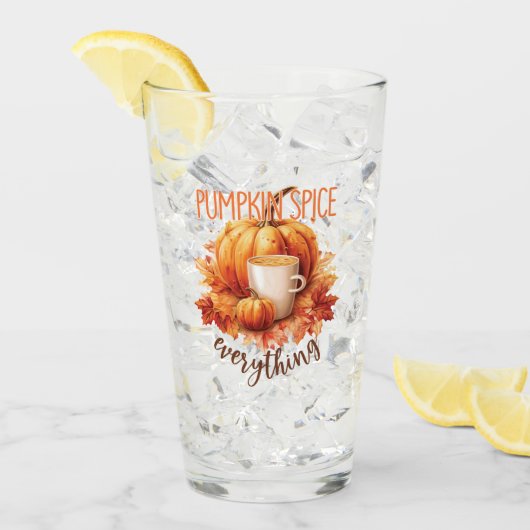 Pumpkin Gewürze alles - Latte & Herbstblätter Glas (Vorderseite Ice)