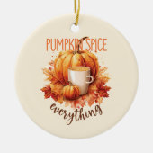 Pumpkin Gewürze alles - Latte & Herbstblätter Keramik Ornament (Vorne)