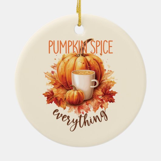 Pumpkin Gewürze alles - Latte & Herbstblätter Keramik Ornament (Hinten)