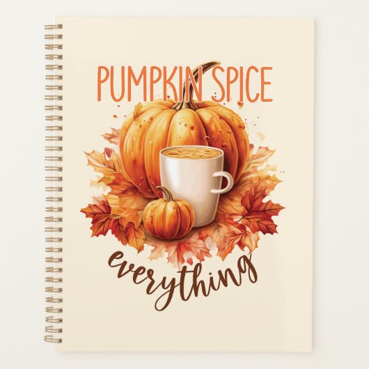 Pumpkin Gewürze alles - Latte & Herbstblätter Planer (Vorderseite)