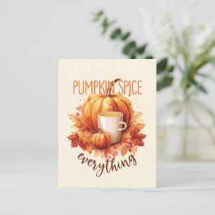 Pumpkin Gewürze alles - Latte & Herbstblätter Postkarte