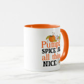 Pumpkin Gewürze alles Nizza Wordart Fall Tasse (VorderseiteRechts)