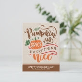 Pumpkin Gewürze & Alles Nützliche Erntedank Karte (Stehend Vorderseite)