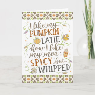 Pumpkin Gewürze Sonnenschein Latte Spaß Erntedank  Karte