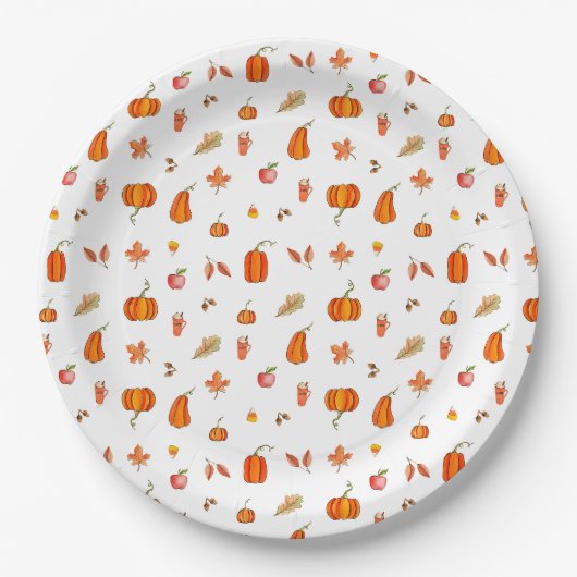 Pumpkin Gewürzfarbe Pappteller (Vorderseite)