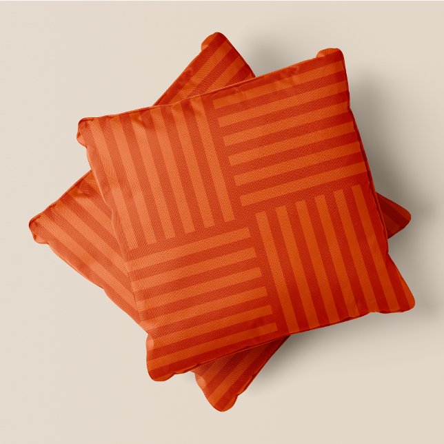 Pumpkin Gewürzjubiläum Orange Large Stripe Squares Kissen (Pumpkin Spice-yyyy Orange Large Stripe Squares Throw Pillow)