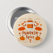 Pumpkin-Gewürzkaffee, Herbstlaub Button (Vorne & Hinten)