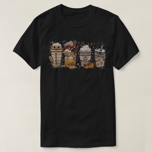 Pumpkin Gewürzkaffee Latte Herbst Herbstsaison 814 T-Shirt (Design vorne)