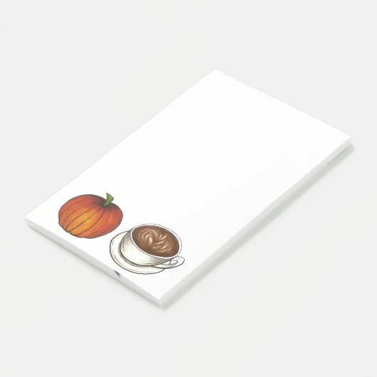 Pumpkin Gewürzkaffee Latte Post-It-Notes Post-it Klebezettel (angewinkelt)