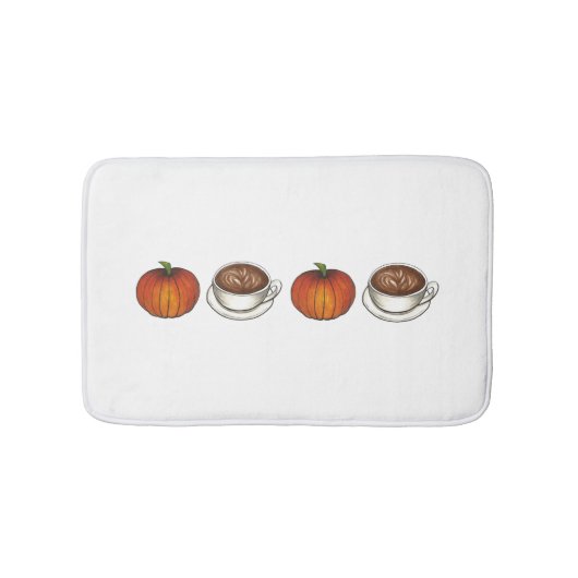 Pumpkin Gewürzkaffee Latumn Herbst Badematte (Vorderseite)