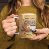 Pumpkin Gewürzkaffee Tasse Herbst Gold Hintergrund