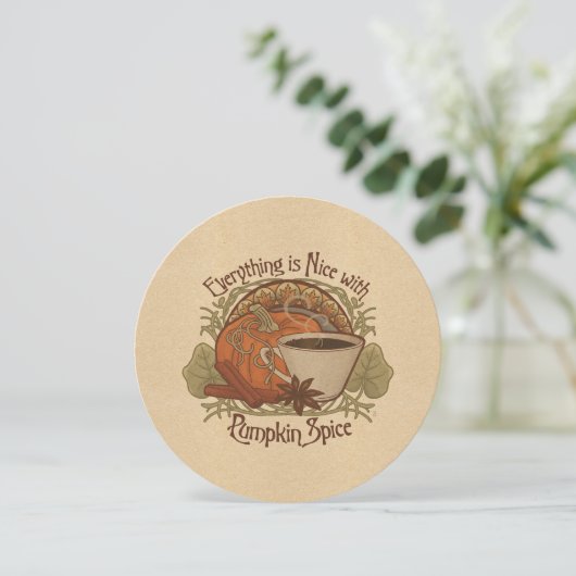 Pumpkin Gewürzkaffee und Party der Freunde Einladung (Stehend Vorderseite)