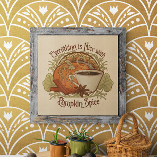 Pumpkin-Gewürzkaffee Vintager Look Fotodruck