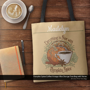 Pumpkin Gewürzkaffee Vintager Name Orange Tasche