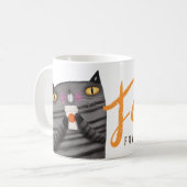Pumpkin Gewürzkatze Erntedank Herbstdekor Kaffeetasse (Vorderseite Links)