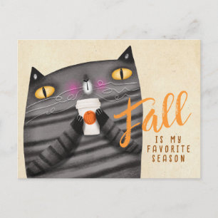 Pumpkin Gewürzkatze Erntedank Herbstdekor Postkarte