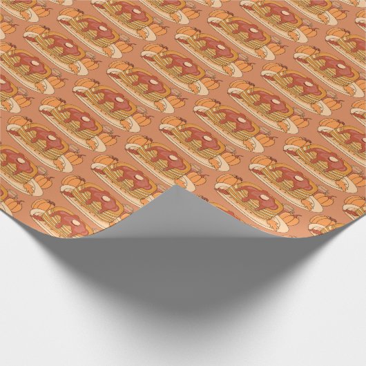 Pumpkin Gewürzkugeln Muster Fall Wrapping Papier Geschenkpapier (Ecke)