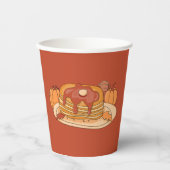 Pumpkin Gewürzpfannkuchen Fall Party Papier Becher (Vorderseite)