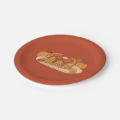 Pumpkin Gewürzpfannkuchen Rotbraun Papierplatte Pappteller (Schrägansicht)