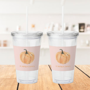 Pumpkin Gewürzpumpen  Orange und Rosa Acryltrinkbecher