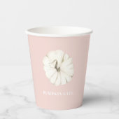 Pumpkin Gewürzpumpen | Weiß & Rosa Pappbecher (Vorderseite)