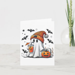 Pumpkin Gewürzsaison Freundlicher Niedlicher Geist Karte