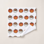 Pumpkin Gewürzsaison Herbst Kaffee Latte Fall Badhandtuch Set (Waschlappen)