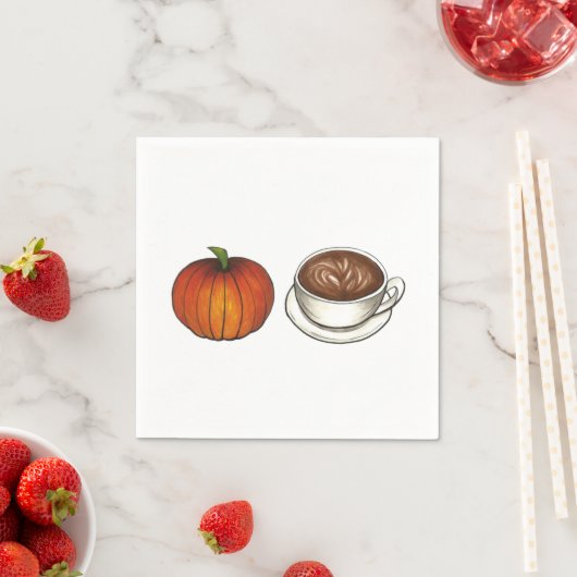 Pumpkin Gewürzsaison Kaffee Latte Herbst Herbst Serviette (Beispiel)