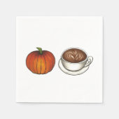 Pumpkin Gewürzsaison Kaffee Latte Herbst Herbst Serviette (Vorderseite)