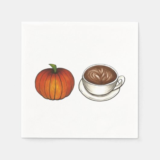 Pumpkin Gewürzsaison Kaffee Latte Herbst Herbst Serviette (Vorderseite)