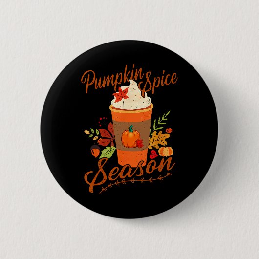 Pumpkin Gewürzsaison Latte Fall Saison Frauen Kind Button (Vorderseite)
