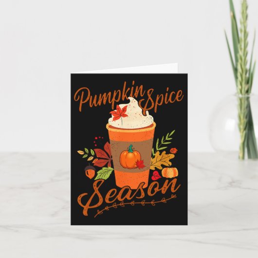 Pumpkin Gewürzsaison Latte Fall Saison Frauen Kind Karte (Vorderseite)