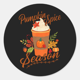 Pumpkin Gewürzsaison Latte Fall Saison Frauen Kind Runder Aufkleber
