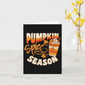 Pumpkin Gewürzsaison Latte Kaffee Herbst Herbstfes Karte (Gelbe Blume)