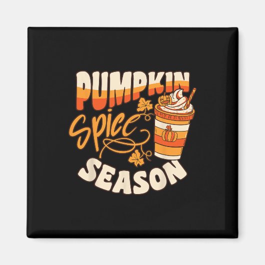 Pumpkin Gewürzsaison Latte Kaffee Herbst Herbstfes Magnet (Vorne)