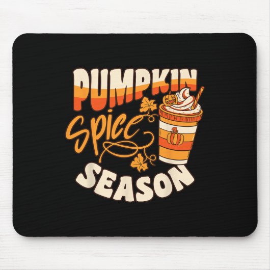 Pumpkin Gewürzsaison Latte Kaffee Herbst Herbstfes Mousepad (Vorne)