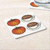 Pumpkin Gewürzsaison Orange Herbst Kaffee Rechteckiger Pappuntersetzer (angewinkelt)