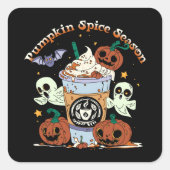 Pumpkin-Gewürzsaison Quadratischer Aufkleber (Vorderseite)