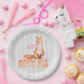 Pumpkin Gewürzsaison sitzender Fuchs Pappteller (Party)